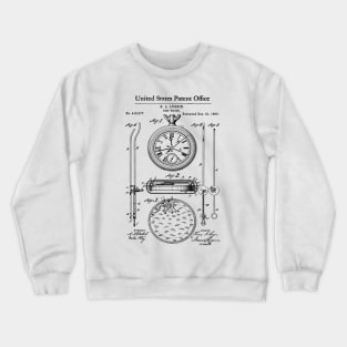 Lemania Stop Watch Patent Black Crewneck Sweatshirt